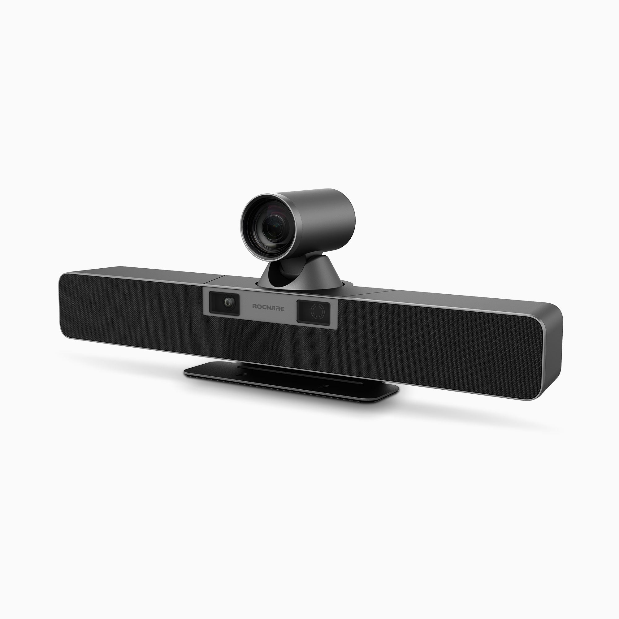 Rocware RB20 dual-lens 4K video bar angled view